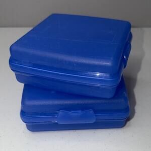 Tupperware Set of 2 Sandwich Keeper Keepers Snap Closure Blue